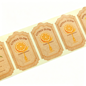 Etiquetas Autoadhesivas de Papel Kraft Jinyu, Etiquetas Impermeables para Embalaje OEM, Impresión de Logotipo Personalizado, Impresión Offset - Product Image 2