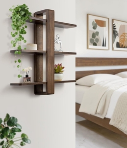 Hot Sale Holz schwimmende Regale Wand montage Pflanzen regal für Schlafzimmer & Wohnzimmer Weit verbreitet für Wohnkultur - Product Image 3