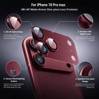 Protection d'objectif d'appareil photo pour iPhone 18 Pro Max, film protecteur intégré, verre trempé métallique AR, protection d'écran de caméra arrière