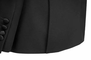 メンズスーツ2ピースシングルブレスト新郎タキシードフラットカラーウェディングスーツ、シャイニングジャケット、パンツセット付きVネック - Product Image 2