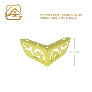 modern 5.5cm golden Flower-patterned hollow l shaped Two-in-one metal <b>sofa</b> legs iron furniture legs <b>cheap</b> for sof and cabinet - Product Image 3