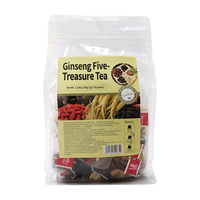 Disponible en OEM, Thé aux herbes aux cinq trésors au ginseng, mélange d'herbes naturelles, sachets de thé pyramidaux, 30 pièces par paquet