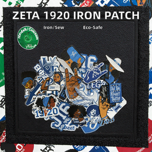 Serises Cổ Màu Xanh Trắng Thêu Sorority Zeta phi <span class=keywords><strong>Beta</strong></span> 1920 Crest Sắt Vá Cho Áo Khoác Zeta Tay Dấu Hiệu Cao Su Cho Hat Sử Dụng - Product Image 2