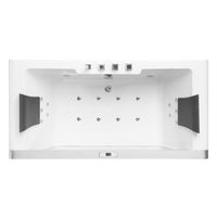 Baignoire d'angle autoportante rectangulaire moderne en verre acrylique avec hydromassage, écologique, pour salle de bain et hôtel