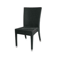Chaise de canapé d'extérieur simple de grande taille Chaise de salle à manger en rotin de café antique en aluminium de restaurant en osier PE