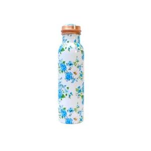 Botella de agua de cobre personalizada de 500ml, flor para beber directamente impresa para adultos para el hogar, oficina, senderismo, regreso a la escuela - Product Image 1