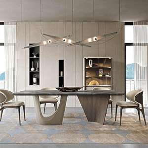 Tavolo da Pranzo di Lusso Italiano <span class=keywords><strong>in</strong></span> Marmo, Design Moderno, Ecologico, Fatto a Mano, Arredamento di Alta Gamma <span class=keywords><strong>in</strong></span> <span class=keywords><strong>Legno</strong></span> Massello per Villa e Casa - Product Image 1