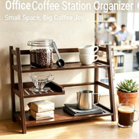 Étagère de comptoir à 3 niveaux pour matcha, support de rangement pour tasses à café, présentoir de mugs, organisateur de bureau de cuisine pour tasses à thé et à café