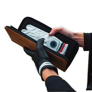 Custom Logo High-Capacity PU Leather Golf Gloves Holder <b>Case</b> with Zipper Closure Luxury Style Special Purpose - Product Image 4