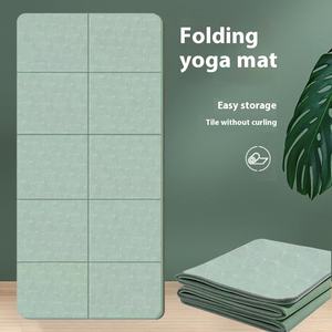 2025 Portable pliable TPE épais tapis de Yoga antidérapant Logo personnalisé 4-6mm Fitness maison plancher salle de sport utilisation écologique avec sac - Product Image 3