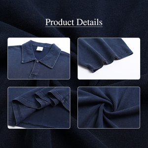 Camiseta de Manga Corta para Hombre, 100% Algodón, Estilo Vintage, Lavado a la Nieve, Corte Cuadrado, Cuello Polo - Product Image 5