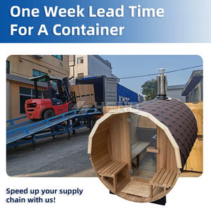 Atractiva y Duradera Sauna Móvil con Estufa, Sauna <span class=keywords><strong>de</strong></span> Barril <span class=keywords><strong>de</strong></span> Madera con Chimenea - Product Image 3
