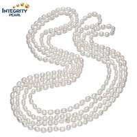 Collier de perles d'eau douce de riz naturel véritable de 47 pouces de long, bijoux de perles de culture d'eau douce