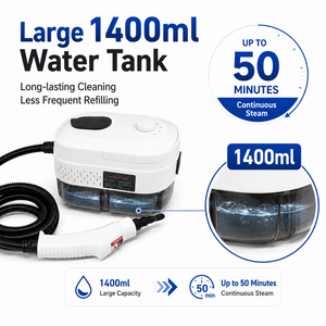 Máquina de Limpieza a Vapor de Alta Presión de 1500W 100 ℃   Máquina de Limpieza Multiusos Portátil con Vapor Caliente y Tanque de Agua de 1400 ml - Product Image 1