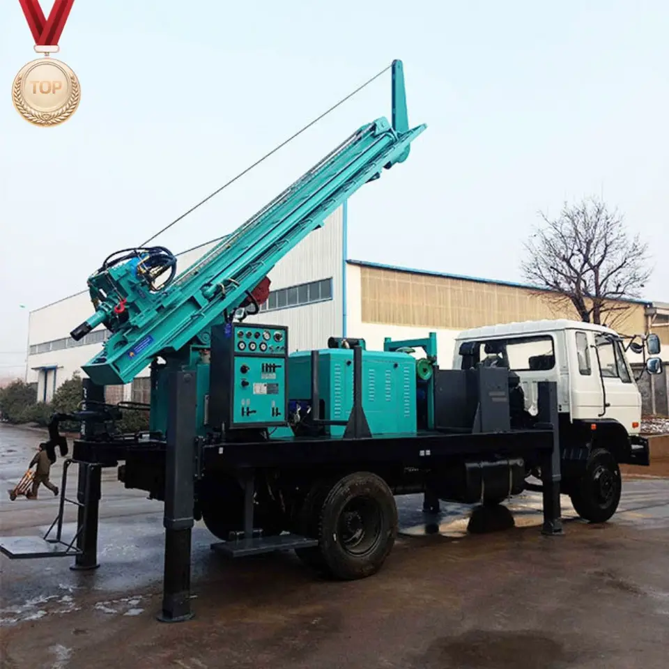 Hydraulic 350m Well Drilling Machine Mounted Drilling Truck Price Diesel Water Well Drilling Rig For Sale