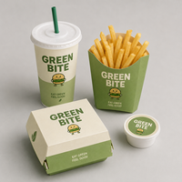 Conteneur jetable en carton personnalisé avec logo pour emballage alimentaire (burgers, tendres de poulet, frites) – Idéal pour les entreprises de livraison à emporter