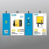 Chargeur USB-C PD 45W à affichage numérique pour téléphone portable, prise UK 3 broches, adaptateur secteur USB-C à charge rapide 45W