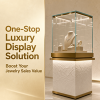 Vitrine de présentation de bijoux en or tout-en-un avec éclairage LED, meuble de luxe pour boutique