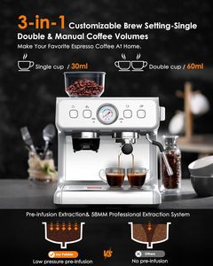Cheap <b>Coffee</b> <b>Machine</b> 20 Bar Espresso <b>Machine</b> with Milk Frother Independent Espresso <b>Coffee</b> Maker for Cappuccino - Product Image 3