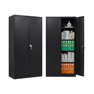 Modern 2-Door Steel <b>Locker</b> Cabinet With Adjustable Shelf Metal Cupboard Documents and File Storage Cabinet - Product Image 1