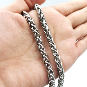 Cadena de Acero Inoxidable con Diseño de Keel de 3mm, 4mm, 5mm, Patrón Meander, Collar Unisex, Joyería, Regalo, Cadena para Suéter - Product Image 2