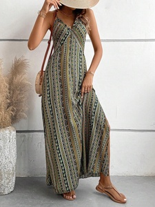 Nouvelle collection Printemps/Été 2026 : Jupe de plage rayée pour femme, dos nu et taille haute, effet amincissant - Product Image 3