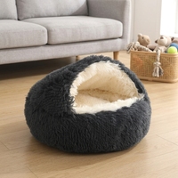 Großeinkauf Muschelförmiges Katzenbett Halbgeschlossen Winterwarm Waschbar Einfarbiges Haustierhaus Nestbett Großhandel Hersteller