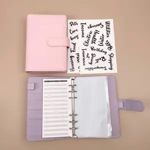 Wholesale Custom Planner Binder Notebook A5 A6 Ring Binder Budget Pu Leather Binder Clip Notebook Planner Organizer