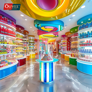 Sang trọng kẹo cửa hàng truy cập Nhà cung cấp tường bằng gỗ kẹo hiển thị kệ kính Bìa kẹo truy cập hiển thị cho đồ ăn nhẹ - Product Image 4