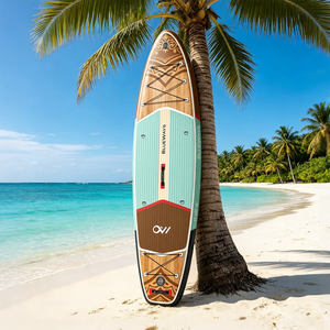 Tabla de Paddle Surf Inflable Premium de 11 pies x 33 pulgadas con Estampado de Madera Menta y Bomba, SUP Rústico BLUEWAYS para Exploración en la Naturaleza - Product Image 1