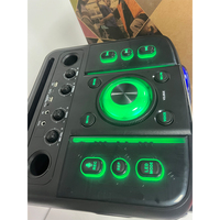 Système de haut-parleurs de karaoké 2x 12 pouces avec basses et tweeters, USB/RCA/XLR, lumière RGB en plastique, micro, 150W