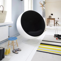 Fauteuil boule en forme d'œuf, mobilier de salon, chambre à coucher, fauteuil boule de loisirs en fibre de verre