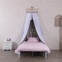 2020 nouveau Design princesse Style couronne décor lit à baldaquin Double maille moustiquaire rectangulaire plein PE sacs 100% Polyester adultes