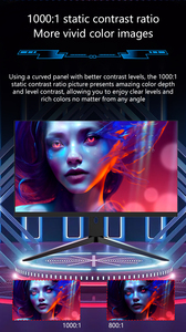 Siêu rộng 32 34 <span class=keywords><strong>inch</strong></span> Cong chơi game màn hình 21:9 144Hz HDR đầu vào thấp lag FreeSync chơi game màn hình với chiều cao có thể điều chỉnh đứng - Product Image 5