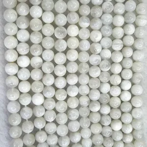 Wholesale 4-12mm Natural Gemstone White Moonstone Loose Beads for fashion jewelry making