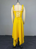 Ensemble deux pièces pour femmes de style européen et américain, Nouvelle collection Printemps 2026, style doux et frais, couleur unie, comprenant une camisole sans col et une jupe taille haute