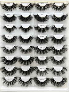 Fournisseur en gros de cils 3D, cils en vison véritable russe 25mm en vrac, courbés et volumineux, cils en bande complète sibériens - Product Image 1