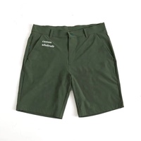 Shorts d'été personnalisés tendance, logo personnalisé, vert uni, respirant, fermeture éclair, poche, séchage rapide, décontracté, shorts en nylon pour hommes, taille plus