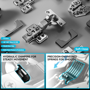 บานพับตู้ไฮดรอลิกแบบปิดนุ่มนวลขนาด 35 มม. ผลิตจากเหล็กแผ่นรีดเย็น สำหรับเฟอร์นิเจอร์ครัวและโรงเรียน - Product Image 4