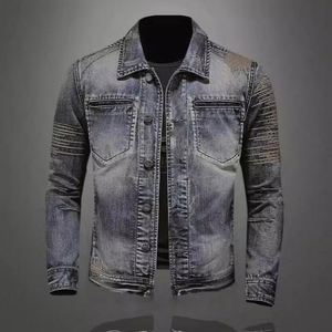 แจ็กเก็ตยีนส์สำหรับผู้ชายเสื้อแจ็กเก็ตกันลมแบบลำลองดีไซน์ OEM - Product Image 4