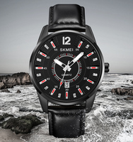 Montre SKMEI Modèle 1993 3atm en alliage et cuir, quartz, étanche, mode, affaires, hommes, design classique de luxe, fabricant direct