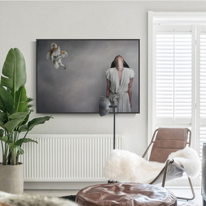 Ragazza e uccello vendita calda Wall Art Home Decor foto immagine stampa su tela pittura su tela con cornice interna - Product Image 5