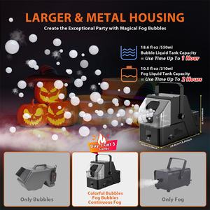 Metal Gövdeli İç ve Dış Mekan Doğum Günü Düğün Cadılar Bayramı Partisi için Duman Kabarcık Makinesi - Product Image 4