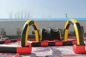 Amusement park inflatable track race  go kart track inflatable for sale