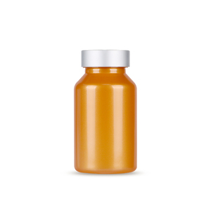 Flacon capsule orange, emballage pharmaceutique de haute qualité en plastique PET pour produits de santé avec différents bouchons à vis. - Product Image 3