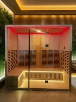 Ruang Sauna Komersial untuk Penggunaan di Rumah, Terapi Gelombang Cahaya Inframerah Jauh Luar Ruangan, Ruang SPA Medis, Uap, Kayu Hemlock Kanada