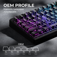 Teclas RGB con Patrón de Telaraña Negra XVX, Perfil OEM, Juego de Teclas PBT+PC para Interruptores MX, Distribución de Teclas ANSI US 61/68/75/87/98/96/104