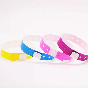Pulseras de PVC Resistentes al Desgarro de un Solo Uso con Brillo Pastel, Impresión de Pantalla con Logotipo Personalizado, Color y Tamaño Personalizados para Eventos y Promociones - Product Image 2