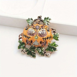 Broche Citrouille en Strass Amusante pour Halloween, Corsage Unisexe Hiver - Product Image 3