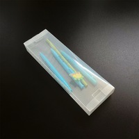 Étui à crayons transparent en twill, boîte de rangement pour fournitures scolaires, boîte pliable en PVC